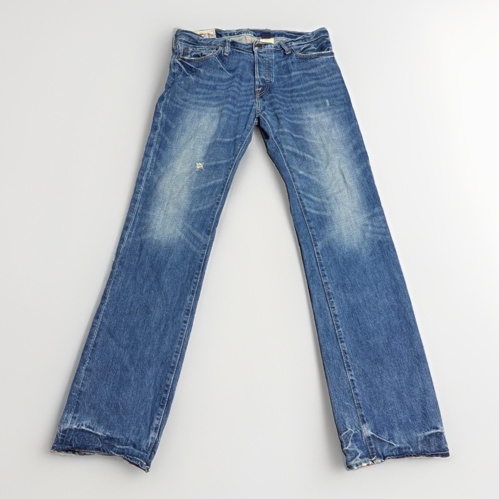 Abercrombie & Fitch Remsen Jeans Y2K 32x34 Slim Straight Blue Denim Heavy Ounce